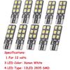 10PCS LED Lights,T10 W5W CANBUS T10 LED 12SMD 2835 Led Error Free 12V Car Light Source Wedge Led Rear Lamp Parking Light Replacement Bulbs