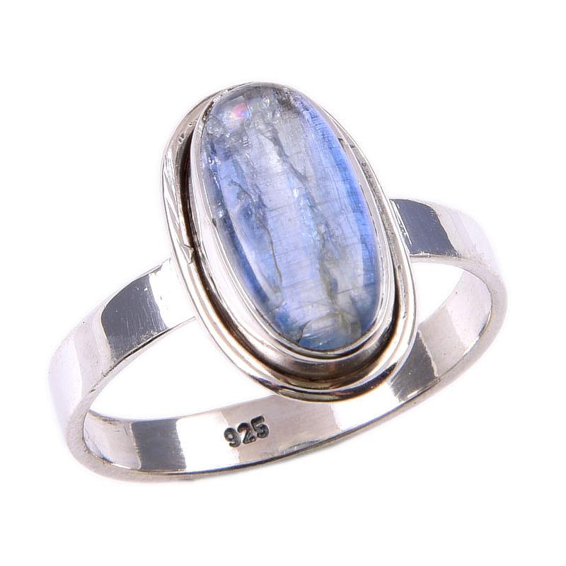 Natural Kyanite Gemstone Handmade 925 Solid Sterling Silver Gift Ring S.9 q6N06