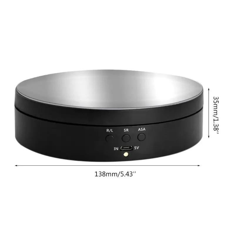 1PC Motorisierter rotierender Spiegel-Ausstellungsständer, 360-Grad-Drehteller, Schmuckhalter, USB-Stromversorgung, rotierende Aufnahme, drei Geschwindigkeiten