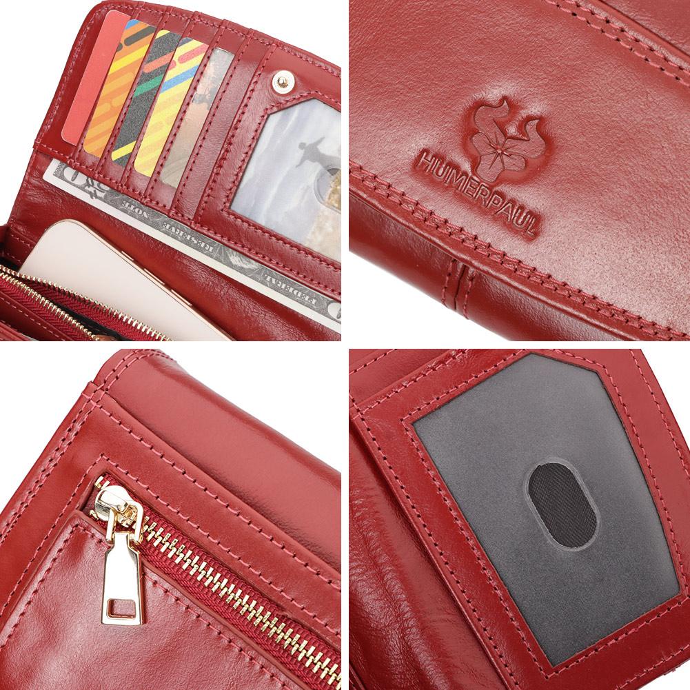 Humerpaul Damen-Geldbörsen, RFID-blockierend, echtes Leder, großes Fassungsvermögen, Kartenhalter, luxuriöse Designer-Damen-Langbrieftasche