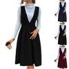 Women's Fashionable And Elegant V-Neck Corduroy Suspender Dress