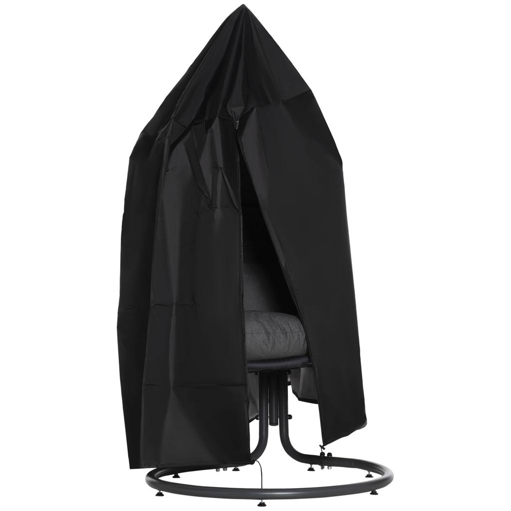 Black Hanging Chair Cover, Waterproof and Windproof, Protective Cover with Zipper, Cover for Hanging Basket, Swing Chair, Hanging Chair
