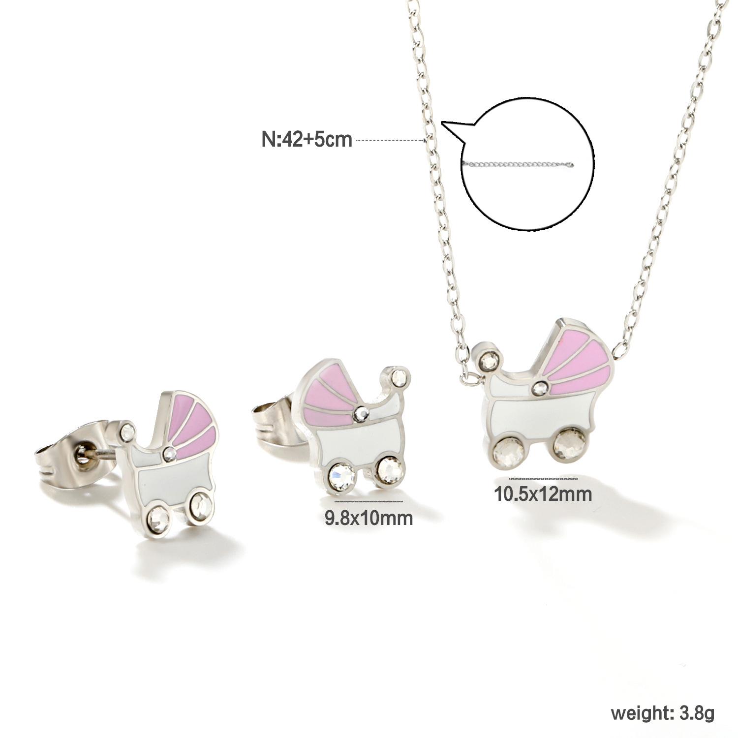 Love Heart Zircon Pearl Earrings Necklace Set Light Luxury Minimalist Fashion Jewelry Pendant