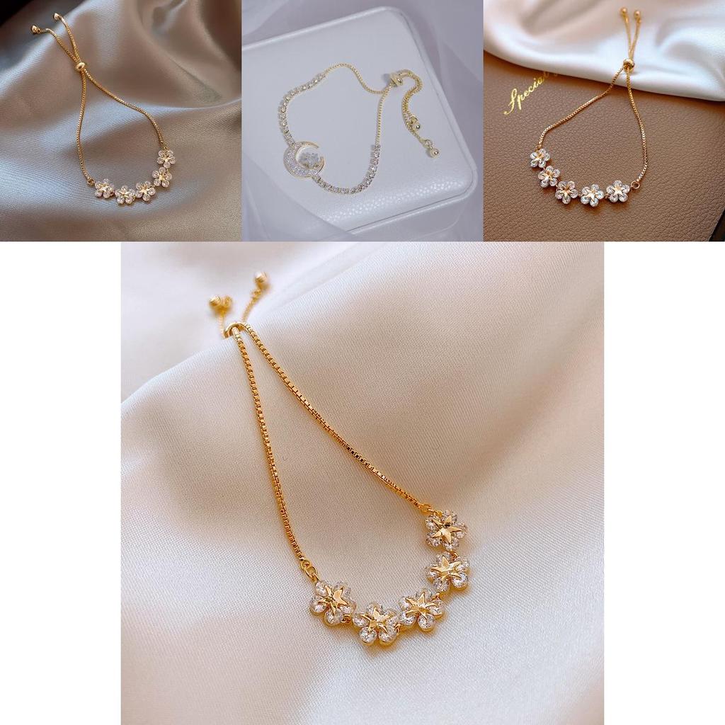 Flower Jewelry Hand Chain With Cubic Zirconia For Women Gift Occasion