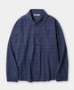 EXCONTAINER [Summer] Muted Check Semi-Crop Shirt (Blue)