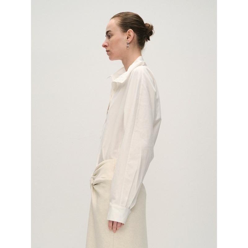 Longmei Women's High Neck Long Sleeve Top - Early Spring 2026 VKC Style, Simple Commute, Half-Open Collar Shirt