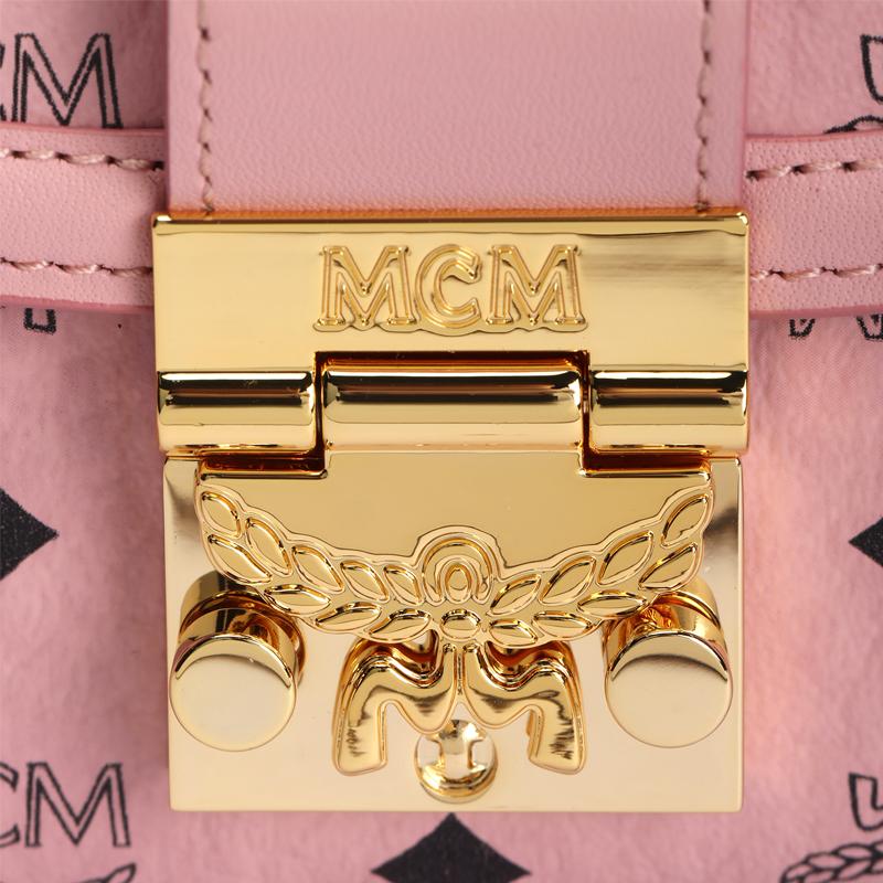 MCM Tracy Logo Chain Shoulder Bag Women Shoulder Bag Pink MYLDSXT01PZ001