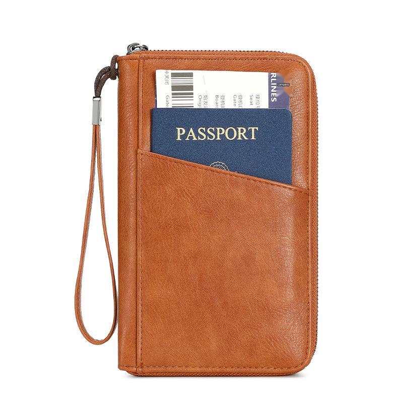 RFID Anti-Magnetic Passport and ID Zipper Wallet