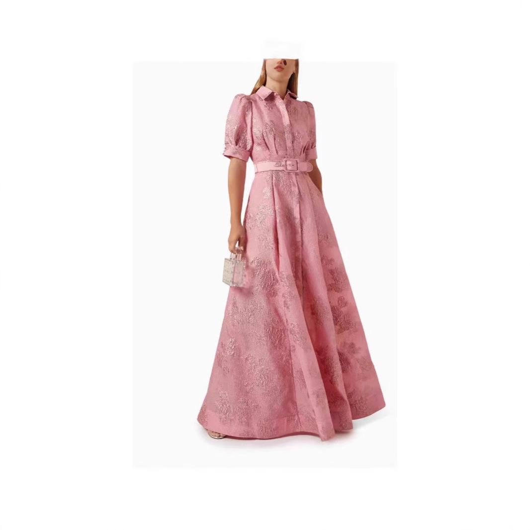 

2025 European-American French Elegant Summer Retro Slim Long Dress Small