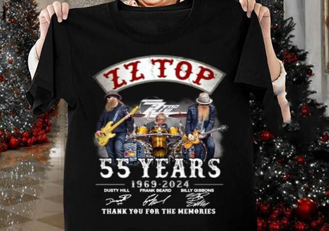 

55 Years Of ZZ Top Band 1969 2024 Thank You For The Memories tshirt FN083 Unisex T-Shirt M