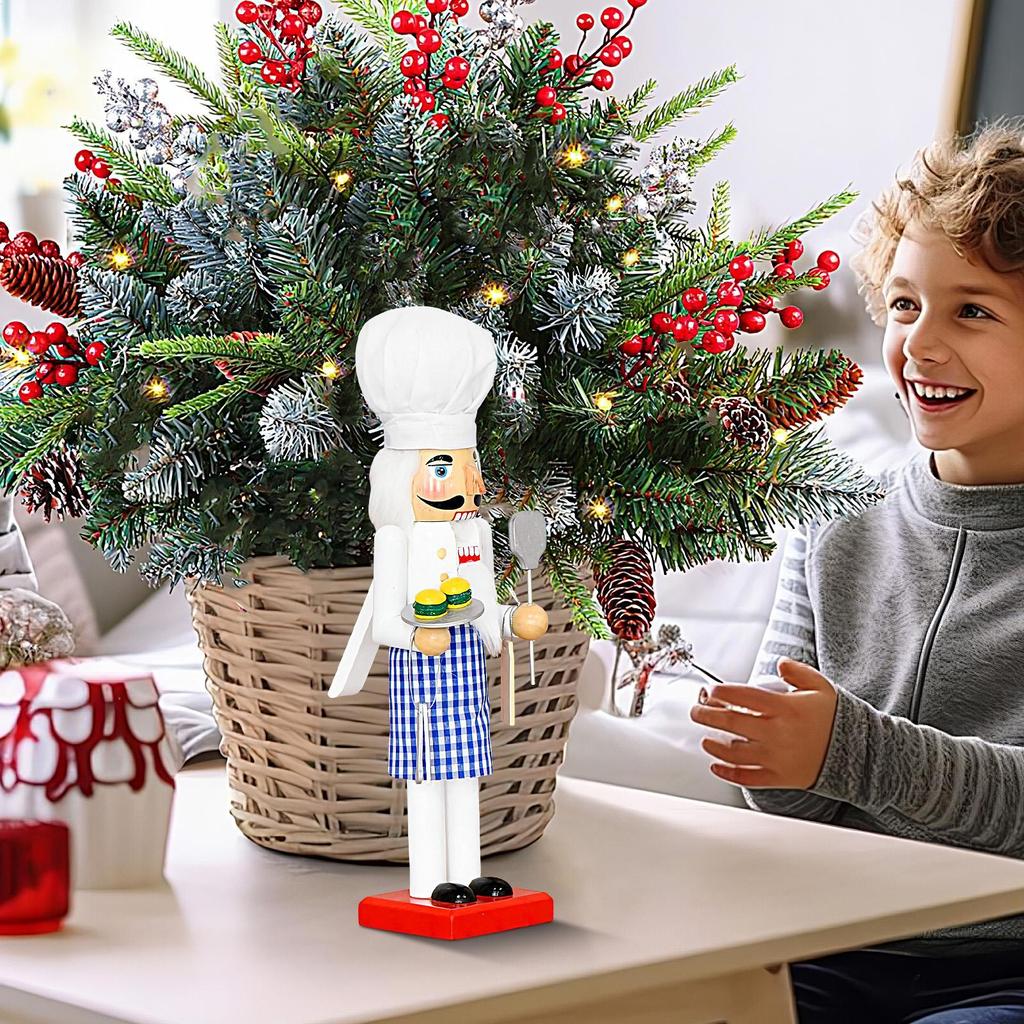 Chef Nutcracker 14 Inch Nutcracker Desktop Ornaments with Chef Hat Holiday Collectibles for Table Centerpiece Fireplace Mantel