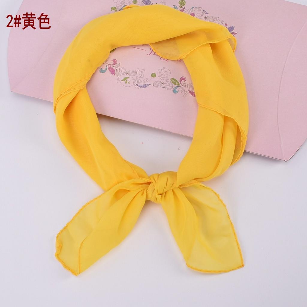 Women 65x65CM Fashion Casual Monochrome Handkerchief Lightweight And Soft Chiffon Scarf Party Gift