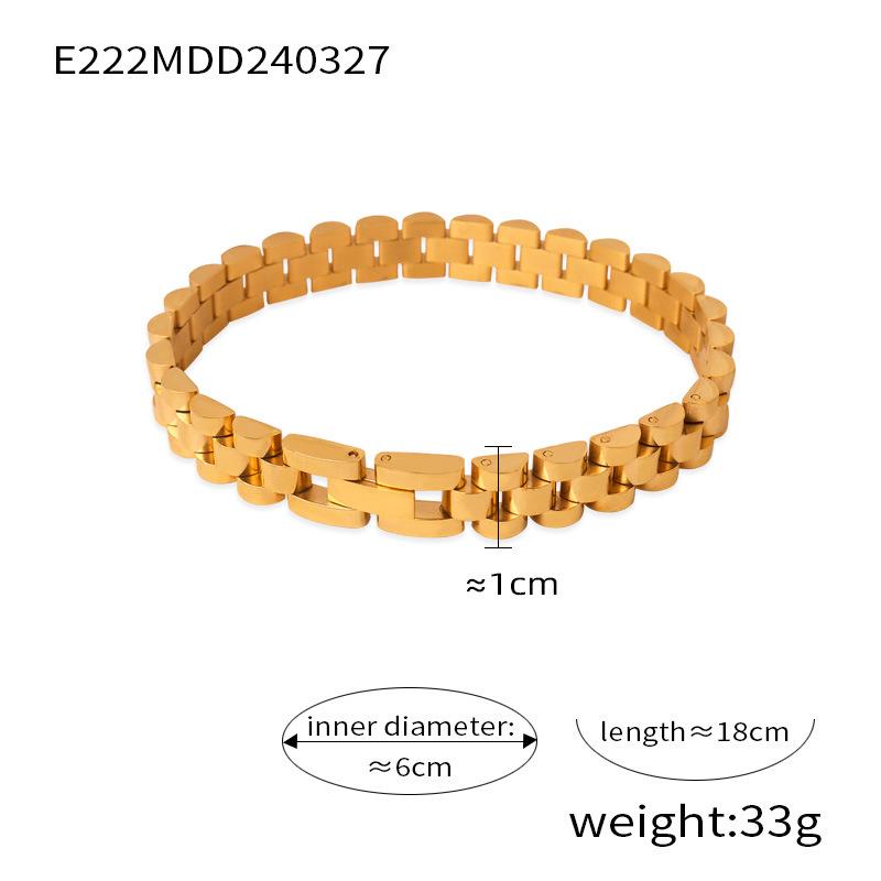 Men's Hip-Hop Minimalist Gold-Plated Titanium Chunky Chain Bracelet