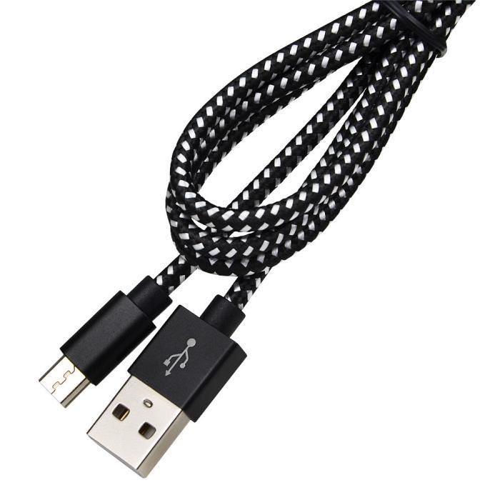Micro chargeur câble usb chargeur nylon tressé rapide pour samsung galaxy s7 nmkvs1325