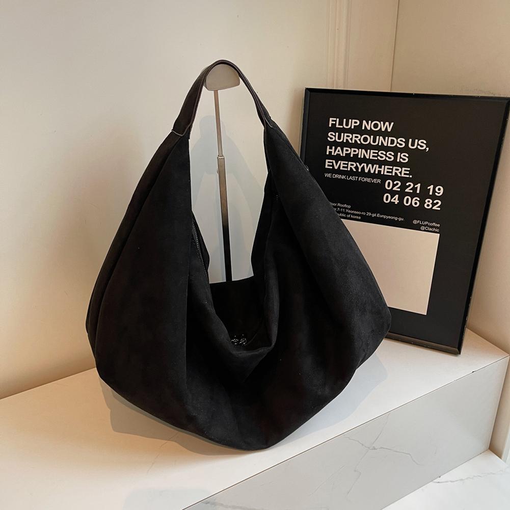 Women Suede Shoulder Bag Crossbody Bag Adjustable Strap Hobo Purse Vintage Frosted Suede Satchel Bag Solid Color Tote Handbag