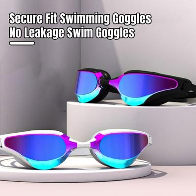Lunettes de natation pour adultes, galvanoplastie, hommes et femmes, étanches, sans fuite, Anti-buée, Protection UV, verres transparents, lunettes en Silicone, plongée sous-marine et Snorkeling