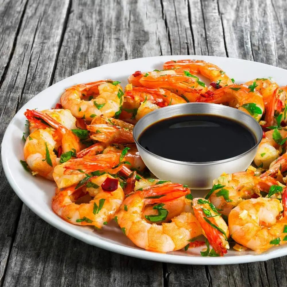 8 Stück 3,2 Zoll Edelstahlsaucenschälchen Mini Einzeluntertassen Schüssel Würzteller Sushi-Dip-Schale Vorspeisenteller