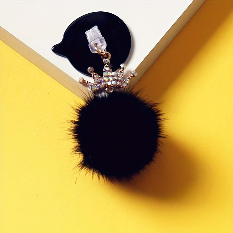 Elegant Crown and Fluffy Ball Phone Dustproof Plug - Suitable for Charging Port Universal Accessories,mobile Phone Decorations