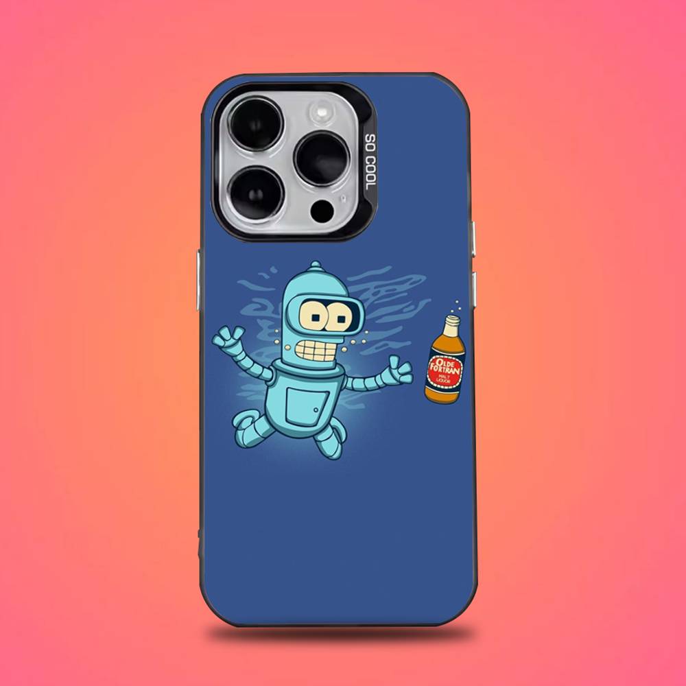 Cartoon F-Futurama Robot Phone Case For iPhone 16,15,14,13,12,11,Pro,Max,Plus,Mini,XS,SE Anti Fall Black Matte Hard Bumper