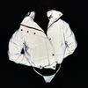 Reflective High Collar Women's Down Cotton Jacket - Autumn/Winter Luminous Coat