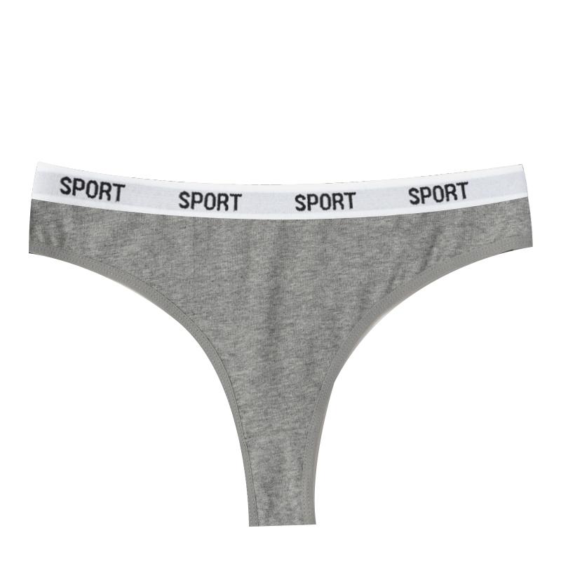 

Женские сексуальные бесшовные хлопковые стринги с низкой посадкой, дышащие спортивные стринги с буквенной резинкой XXL серый
