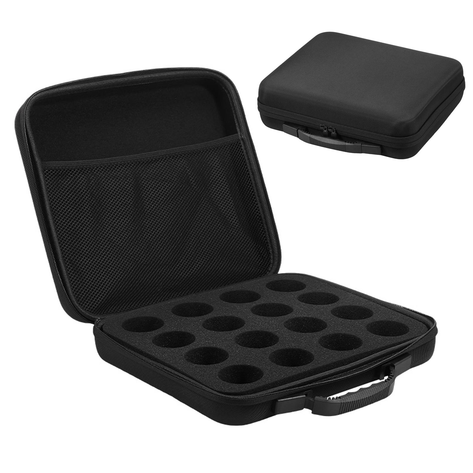 

16 Holes Billiard Balls Bag with Carry Handle and Shoulder Strap Pool Ball Storage Case Sponge Padded SnookerBilliard Organizer