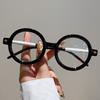 Unisex Anti Blue Light Computer Glasses Round Coarse Framed Glasses Women Men Fashion Large Frame Eyewear