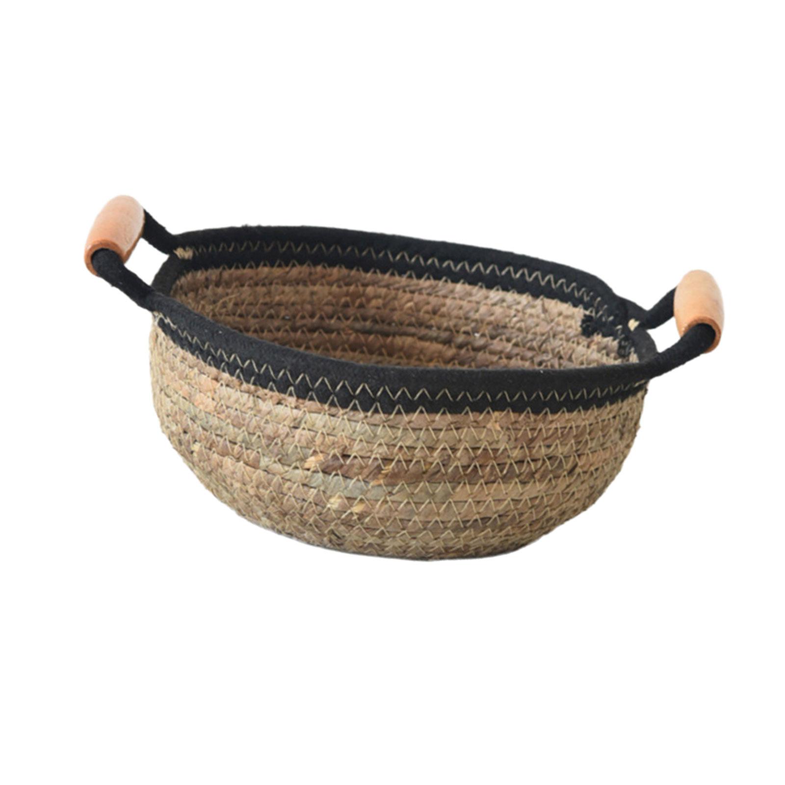 

Натуральний плетений банановий мотузковий кошик. Рішення для зберігання речей у вітальні. Закуски. Організатор іграшок з дерев’яною ручкою для домашнього використання. S