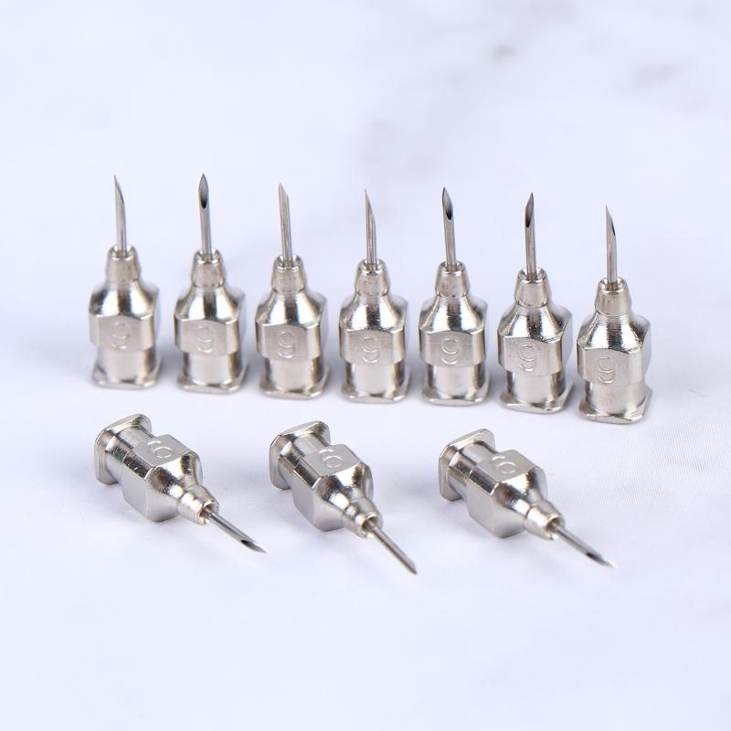 10Pcs 9*8 Stainless Steel Needles For Chickens Sows Metal Needles For Piglets Cows And Sheep Injection Needles