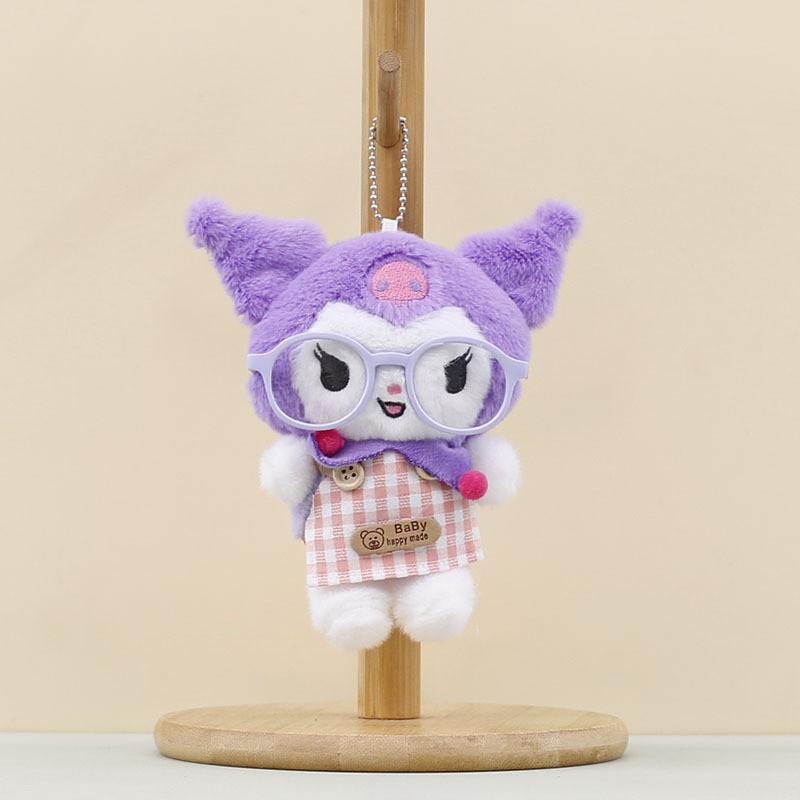 Плюшевый брелок Sanrio Kuromi для сумок Коллекционный предмет Милый кот Декор Kuromi