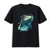 Pisces Zodiac Watercolor T Shirt Vintage Washed Comfortable Breathable Graphic Slightly Versatile Top For Everyday Wear Homme