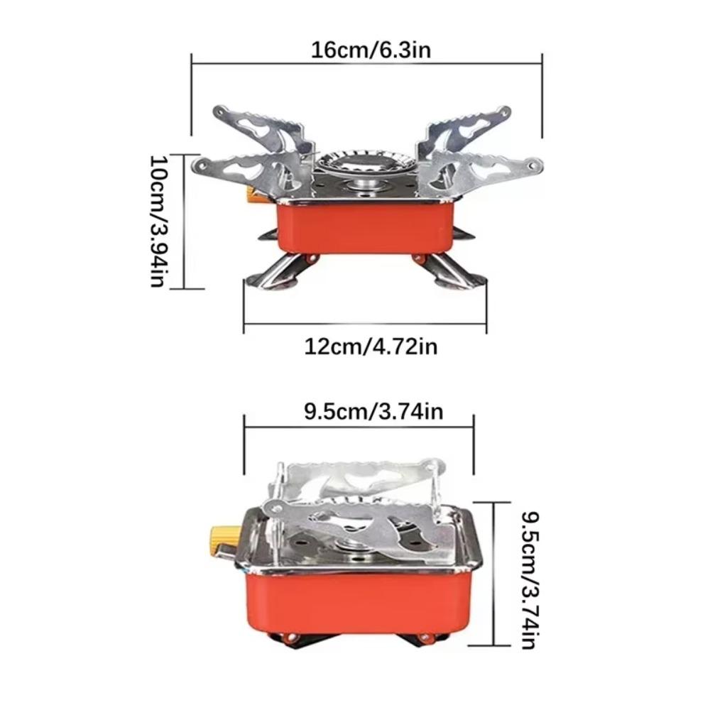Portable Camping Stove Mini Outdoor Folding Metal Backpacking Gas Stove Windproof Furnace Cooking Burner for Hiking Picnic