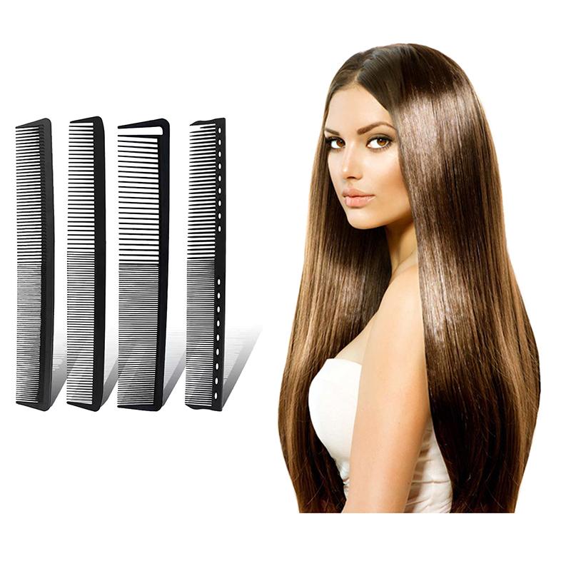 Black Professional Hair Cutting Comb Anti-Static Flat Head Cutter Comb Finetooth Haircut Brush Salon Tools Barber Hair Accessor