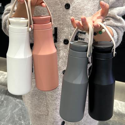 Insulated Water Bottle With Silicone Handle Stainless Steel Vaccum Thermoses Bottle Thermal Coffee Tumbler 470ML