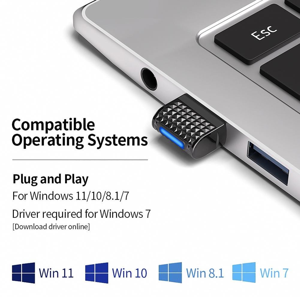 Bluetooth Adapter for Pc Usb Bluetooth 5.4 5.3 Dongle Receiver for Speaker Mouse Keyboard Music Audio Transmitter