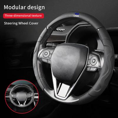Car Accessories Non Slip Breathable PU Leather Steering Wheel Cover For Lada Priora Sedan Sport Kalina Granta Vesta Niva Largus