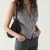 MD Women's Clothing Gray Intellectual Intelligence Commute Style Sleeveless Knitted Inner Match Vest Female 05730619205