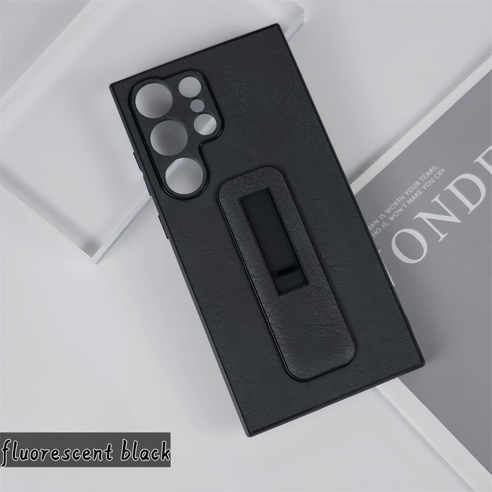 Military Soft PU Leather Push-pull Bracket Grip Stand Case For Samsung Galaxy S24 S23 S22 S21 Plus Ultra Business Armor Funda