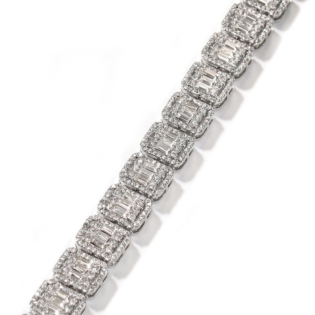 13MM Full Diamond Jiugongge Bracelet, Unisex Fashion Trendy Hip-hop Alloy Jewelry