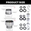 2Pcs Stainless Steel Tap Adapter Male/Female Faucet Adaptors Tap Aerator Connector Tap Bushing Reducers Pipe Fitting