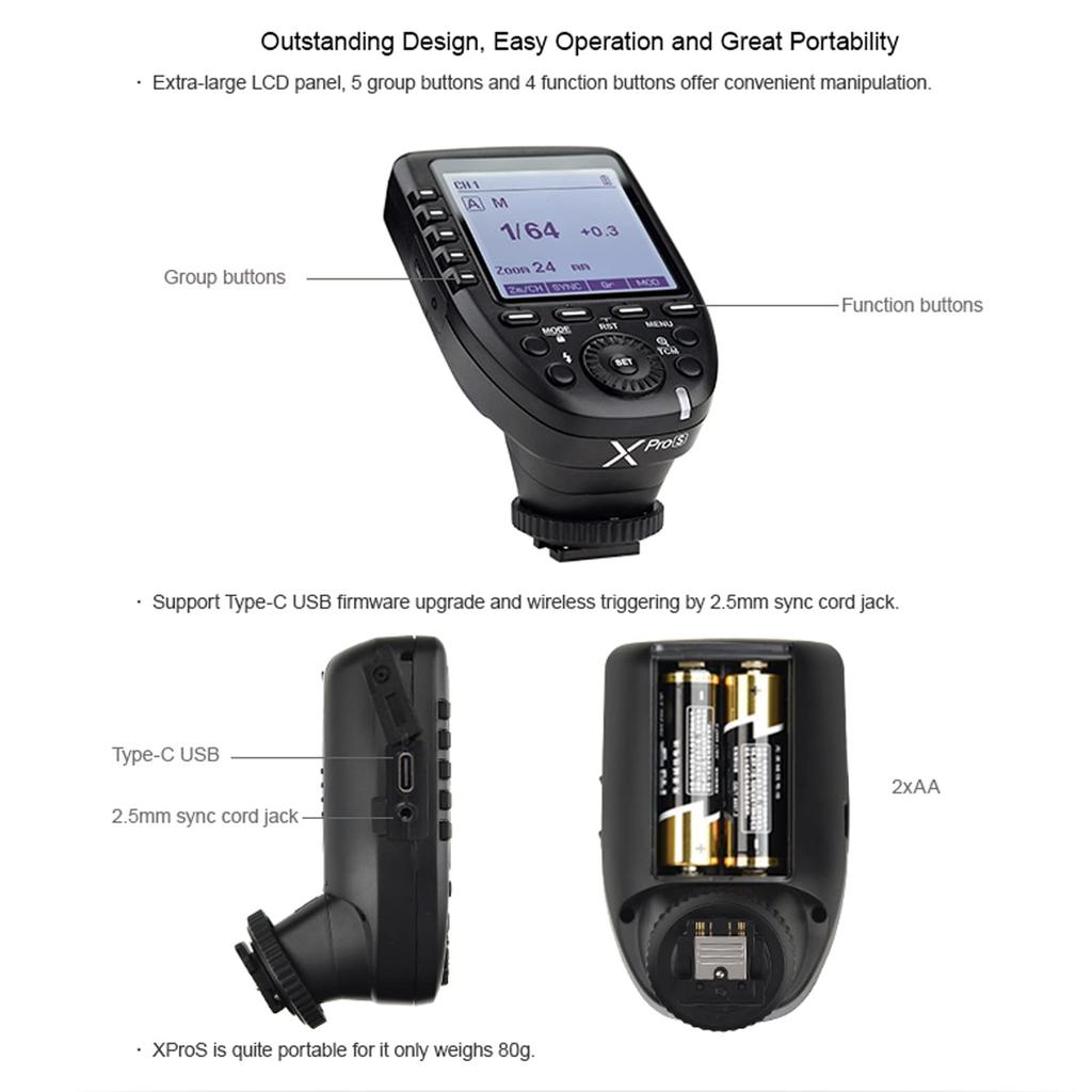 Godox TTL Wireless Flash Trigger Wireless High Speed Sync for Sony DSLR Camera Xpro-S 2.4G 1/8000s [Item]