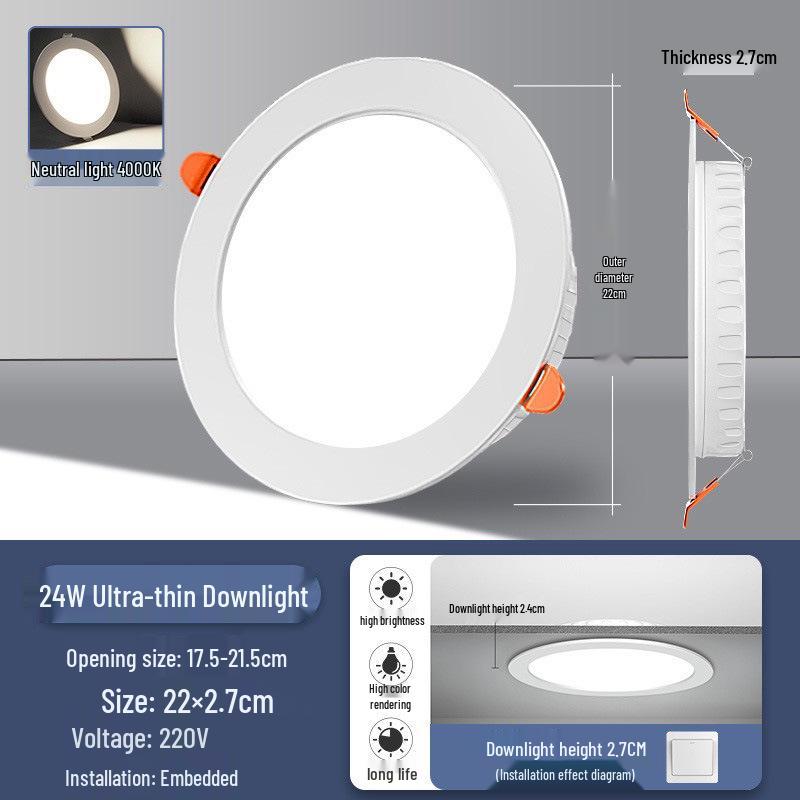 Ultra-thin LED Recessed Downlight for Commercial Ceilings