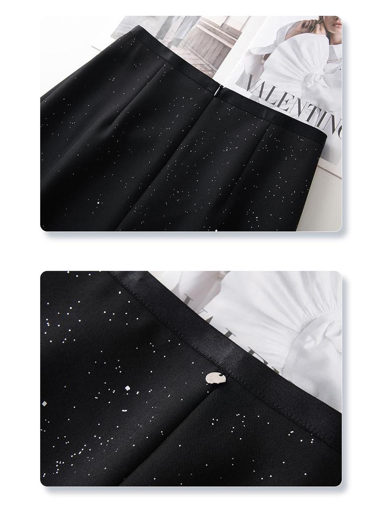 Women's Gray Mid-Length High Waist Slimming Bodycon Skirt - 2025 New Spring Collection