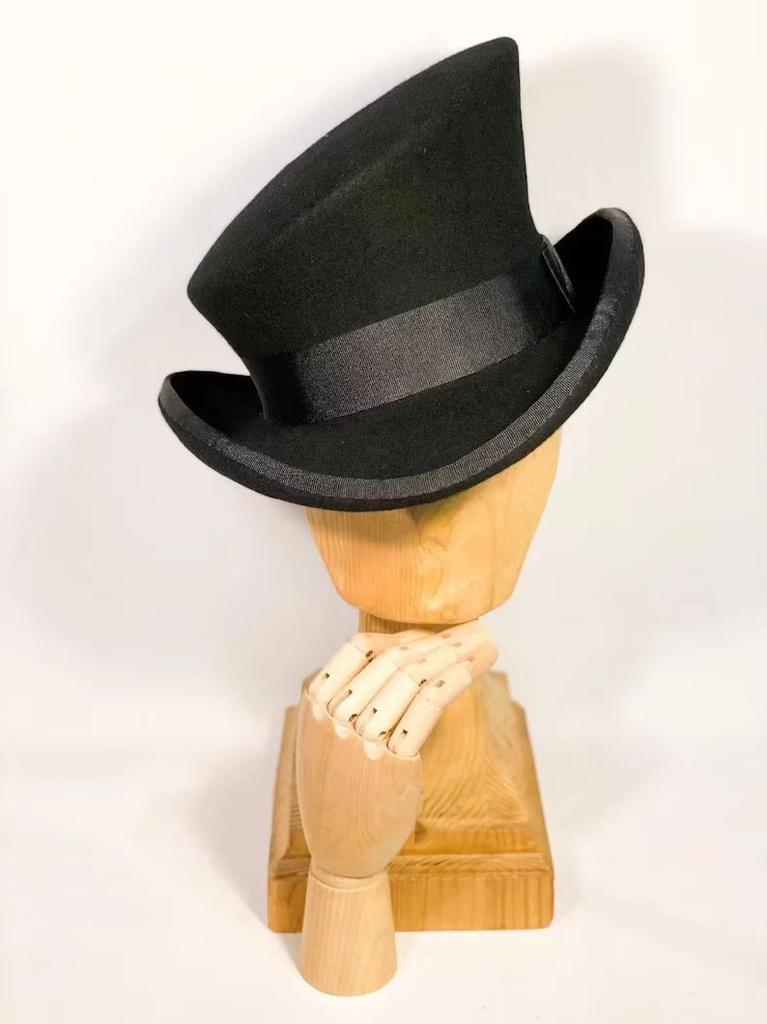 Women Men Asymmetric Top Wool Fedora Hat Magician Steampunk Cosplay Punk Party Caps Retro Fashion Ribbon Top Hat Dropshipping