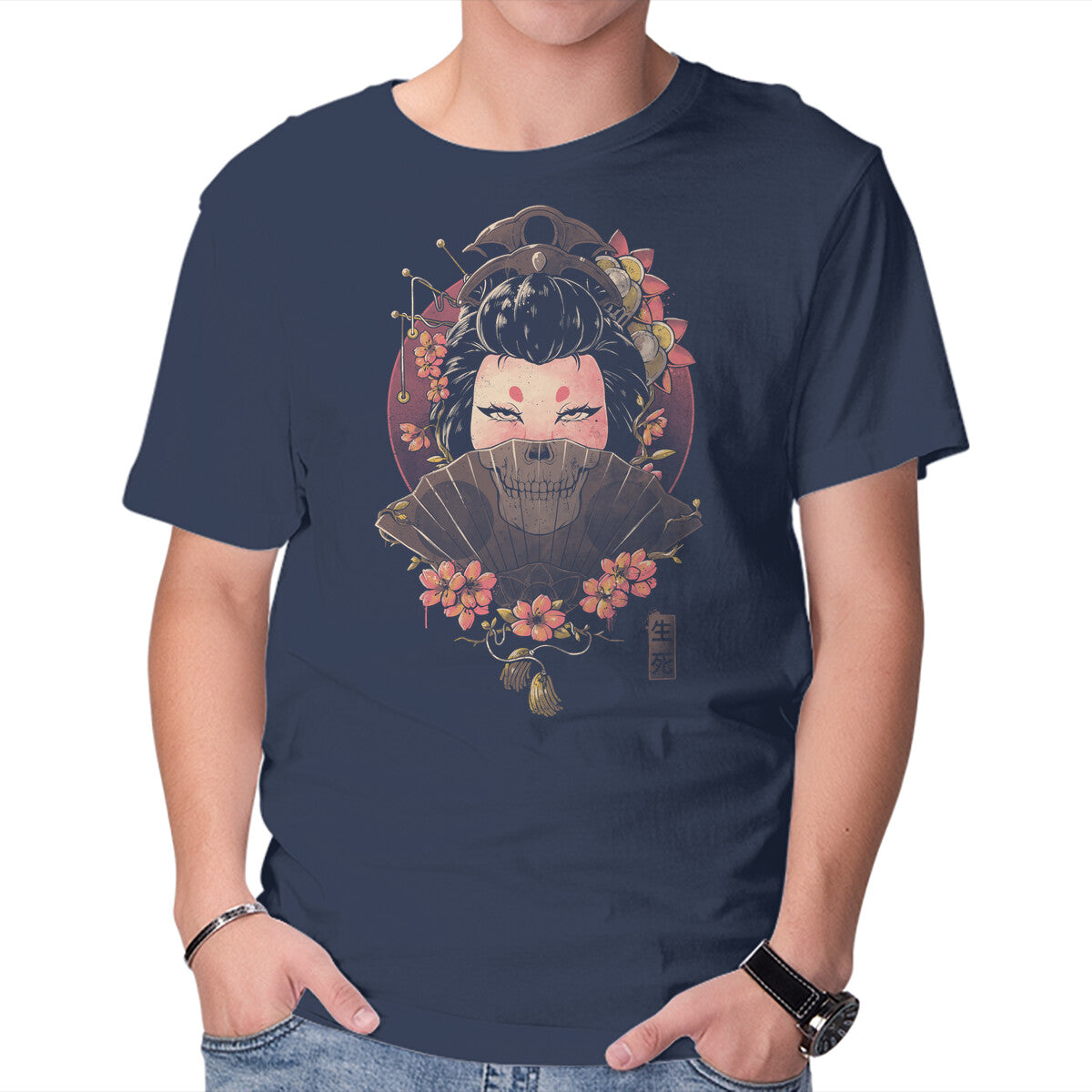 Unisex Crew Neck T-Shirt Death And Mystery Graphic Short Sleeve Casual Tee L
