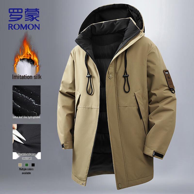 

Romon Men s Hooded Mid-Length Padded Jacket 2XL