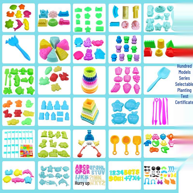 Handmade Colored Playdough Set for Kids with Molds and DIY Tools