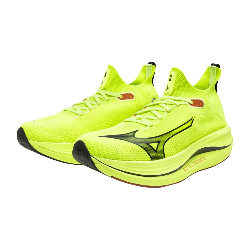 Mizuno NEO VISTA Running Thick Yellow Lime x Black x 2E Shoes, Jogging, Marathon, Training, Sports, Lightweight, Resilient, Sole, Red, 27.0 cm,