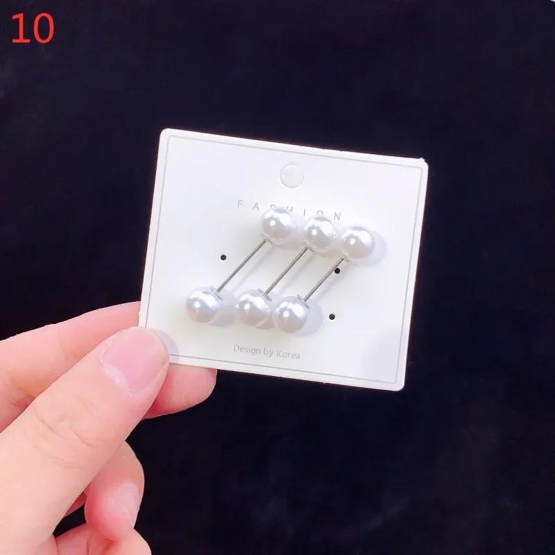 Crystal Brooches Waist Buckle Cardigan Jeans Anti-fade Brooch Pins Women Sweater Coat Anti Fall Pearls Clothes Pin Decoration