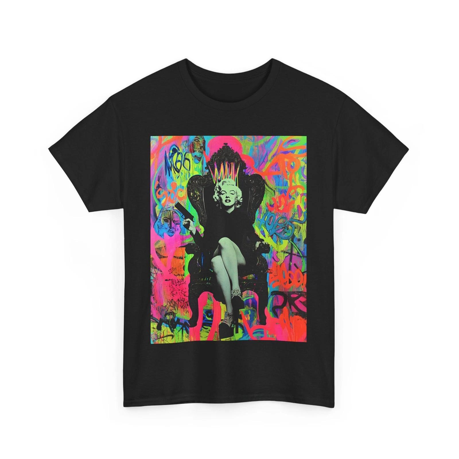 

QUEEN MARILYN MONROE CROWN POP ART Tshirt VINTAGE GRAFFITI GIFT MEN WOMEN SHIRT S